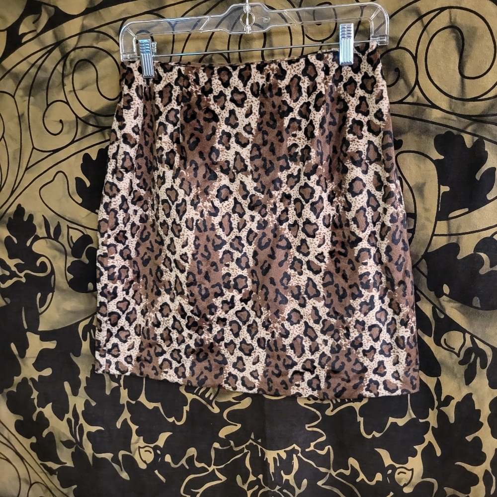 Soft Leapord Print Midi Skirt Size 7